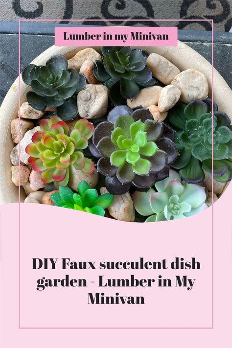 Make a faux succulent dish that looks real..and it's easy to make White Gravel, Dish Garden, Faux Succulents, Floral Foam, Succulent Planter, Mini Van, Lumber, Diy Wreath, Floral Arrangements