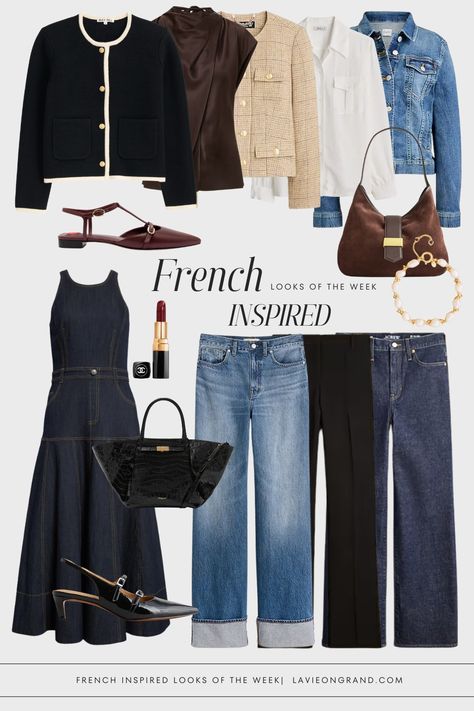 French Fridays Edition No.10: Welcome to this week's edition of French Fridays, sharing French-inspired fashion for the week. French Wardrobe Basics, French Inspired Fashion, Parisian Outfits, French Wardrobe, French Lifestyle, French Outfit, Paris Chic, Capsule Outfits, Weekly Outfits