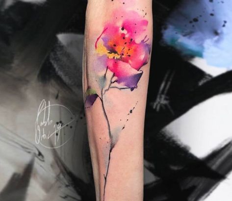 Water Colour Flower Tattoos, Lotis Tattoo, Watercolour Tattoo For Women, Watercolour Flower Tattoo, Watercolor Sleeve Tattoo, Flower Watercolor Tattoo, Abstract Flower Tattoo, Watercolor Flower Tattoo, Moms Tattoo