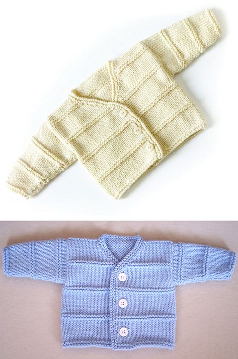 Garter Ridge Baby Cardigan - Free Pattern Baby Knitting Patterns Free Newborn, Free Baby Sweater Knitting Patterns, Diy Crochet Cardigan, Baby Boy Knitting Patterns Free, Easy Baby Knitting Patterns, Boys Knitting Patterns Free, Baby Cardigan Knitting Pattern Free, Baby Cardigan Pattern, Baby Boy Knitting Patterns