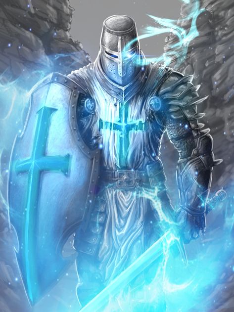 Lightning Knight, Water Knight, Ice Knight, Frost Knight, Gods Warrior, Blue Warrior, Types Of Characters, Upgrade Yourself, Blue Knight