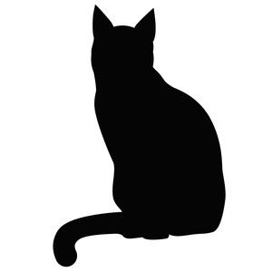 Sitting Cat Silhouette, Simple Cat Silhouette, Cat Shilloute, Cat Silloute, Sitting Cat Drawing, Cat Back View, Cats Silhouette, Silhouette Chat, Sewing Animals