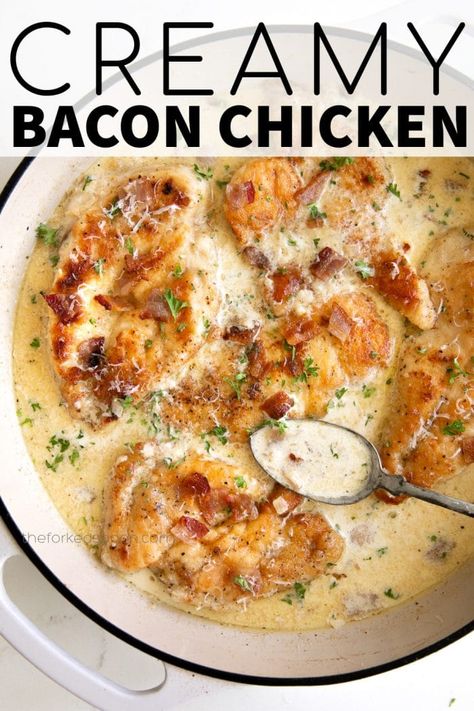 Creamy Bacon Chicken, Chicken Bacon Recipes, Crockpot Recipes Mexican, Pan Fried Chicken Breast, Easy Crockpot Recipes Healthy, Cake Pineapple, Pineapple Recipe, Chicken Crockpot Recipes Healthy, Chicken And Bacon