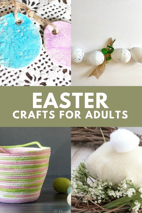 These Easter crafts for adults include Easter wreaths, Easter gifts for the kids, and Easter decor ideas. Pick your favorite idea and start crafting! simple easter crafts for adults | easter crafts to make and sell Easter Decoupage Ideas, Simple Easter Crafts, Easter Crafts To Make, Easter Egg Garland, Easter Decor Ideas, Easter Crafts For Adults, Personalized Mason Jars, Adult Easter, Bunny Door Hanger