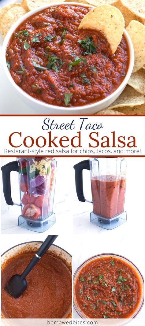 Street Taco Salsa, Street Taco Sauce Recipe, Authentic Red Salsa, Street Taco Sauce, Taco Salsa, Taco Sauce Recipes, Mexican Ingredients, Mexican Favorites, Street Taco