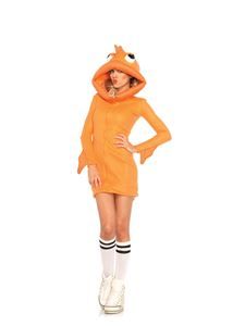 Cozy Goldfish Dress Adult Womens Costume - 346929 | trendyhalloween.com Goldfish Costume, 2015 Halloween Costumes, Fish Costume, Black Halloween Dress, Cozy Dress, Halloween Fancy Dress, Gold Fish, Fantasias Halloween, Trendy Halloween