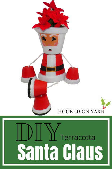 The perfect DIY Christmas themed decoration, a Santa Clause made out of hand painted terracotta pots. Also a great project to do with your kids during this festive season. This also makes an awesome gift for your family or friends! Video Tutorial available at; https://youtu.be/0acy9CXVtuU I hope you will enjoy this christmas project and let me see if you have reated your own! Santa Terracotta Pots, Diy Terra Cotta Pots, Diy Christmas Decorations For Home, Inexpensive Christmas, Clay Pot Projects, Painted Terra Cotta Pots, Family Project, Yarn Diy, Christmas Crafts For Kids