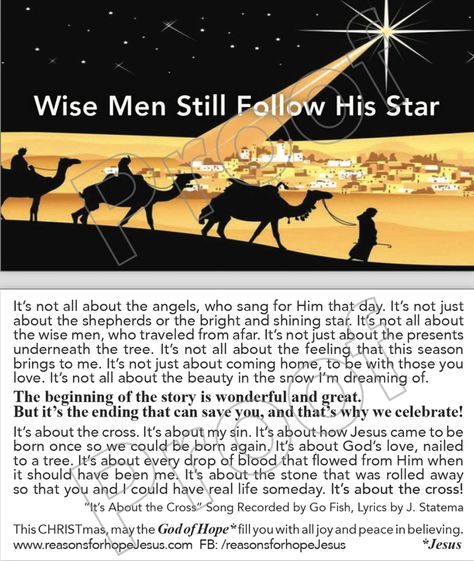 "Wise Men still Follow His Star" Gospel Messages >>Perfect to include with your Christmas Cards Christmas Gospel Message, Meaning Of Numbers, Rock Valley, Gospel Message, Number Meanings, Saved By Grace, Wise Men, The Shepherd, Christian Church