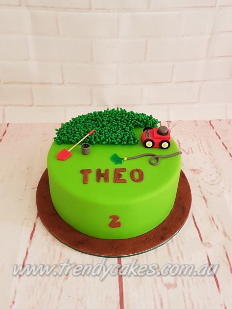 Lawn mower cake Grass cake Boys birthday cake Lawn Mower Themed Birthday Party, Lawn Mower Birthday Cake, Lawnmower Birthday Party, Lawnmower Cake, Cake Birthday Boys, Mower Cake, Lawn Mower Cake, Lawn Mower Birthday Party, Cake Boys Birthday