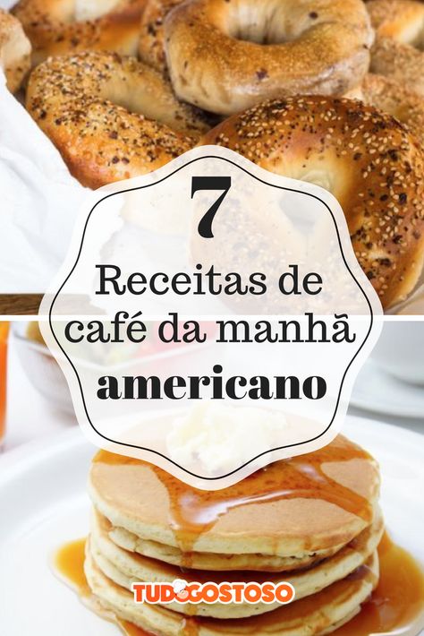 Surpreenda-se com as delícias de um típico café da manhã americano! Coffee Break, French Toast, Pancakes, Toast, Cafe, Bread, Coffee