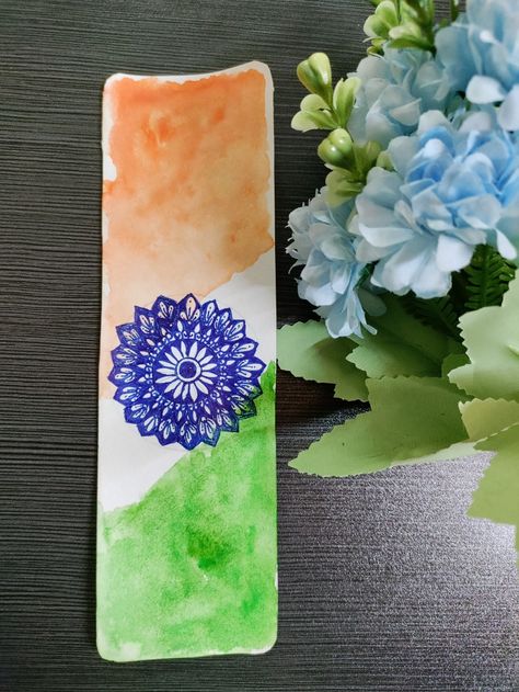 Tricolour Mandala Bookmark Independence Day Bookmark, Mandala Art Bookmark, Ashok Chakra, Mandala Bookmark, Prek Crafts, Independence Day Quotes, 26 Jan, Pakistan Independence Day, Republic Day India