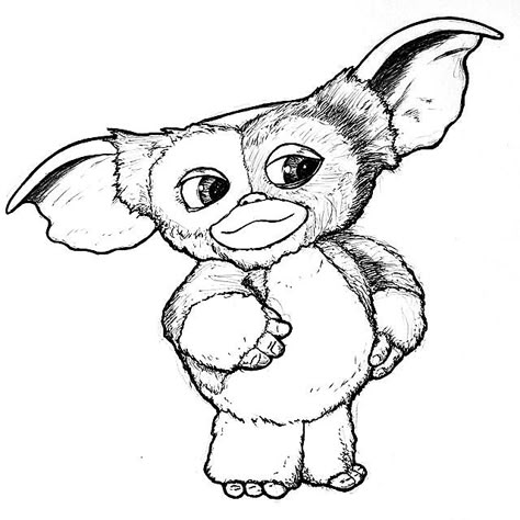 Mogwai Gremlins, Gizmo Tattoo, Gremlins Art, Minimalistic Tattoo Ideas, Minimalistic Tattoo, Monster Coloring Pages, Adult Coloring Designs, Art Drawings Sketches Pencil, Cartoon Sketches