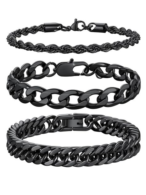 Stainless Steel Bracelets for Men Women

 2PCS/3PCS Cuban/Rope Link Chain Bracelets Set
 7.4/8.2/9 Inch Hand Chain Length
 Perfect for Daily Wear, Party, Gift

#stainlesssteelbracelets #mensbracelets #womensbracelets #cubanlinkbracelet #ropelinkbracelet #chainbracelet #gift #birthdaygift #christmasgift #anniversarygift https://whispers-in-the-wind.com/discover-the-latest-mens-accessory-trends-for-2024/?mens-2-piece-summer-short-sets-outfits-fashion-polo-shirt-casual-short-sleeve-and-shorts-set Mens Casual Jewelry, Mens Black Jewelry, Men’s Accessories, Men Rings Aesthetic, Gold Jewelry Men, Men Silver Jewelry, Men Accessory, Accessories Closet, Book Men