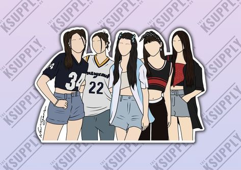 New Jeans Stickers Printable Kpop, Kpop Stickers Printable Newjeans, Newjeans Stickers Printable, New Jeans Style Kpop, Cute Kpop Stickers, Kpop Headphones, New Jeans Sticker, Kpop New Jeans, New Jeans Kpop