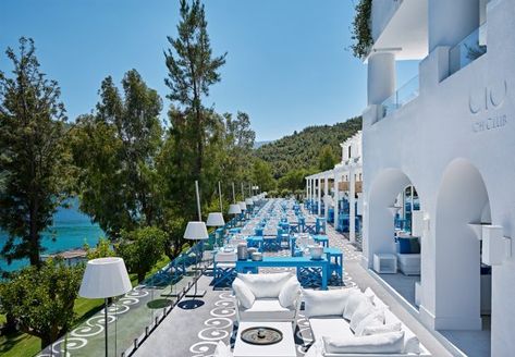 These Sunny Mediterranean Hotels Offer Guaranteed Sunshine Mediterranean Hotel, Seaside Inn, Restaurant Beach, Bodrum Turkey, Country Holiday, Travel Wishlist, Hotel Interior, England Travel, Holiday Destinations