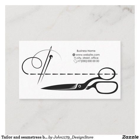 Tailor and seamstress business card | Zazzle 6 logotype #designconcept🍈 Tailoring Logo Design Ideas, Tailor Logo Design, Sewing Logo Design, Thread And Needle, Clothing Logo Design, Sewing Logo, Flower Logo Design, Visiting Card Design, Sewing Business