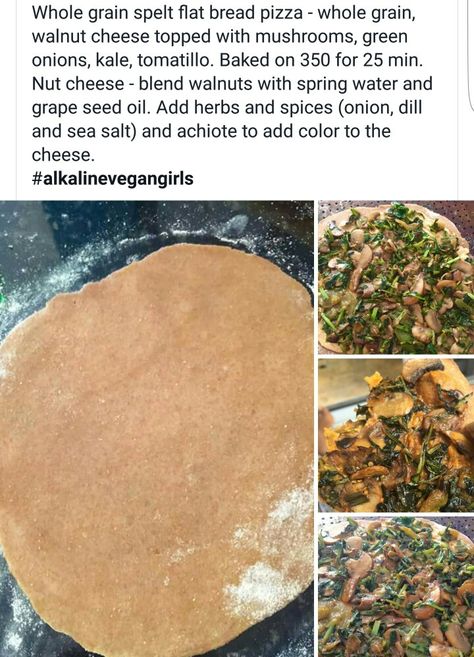 Alkaline Vegan spelt Flatbread pizza Alkaline Pizza Dough, Dr Sebi Dinner Recipes, Alkaline Pizza, Alkaline Lunch, Sebi Recipes, Dr Sebi Recipes Alkaline Diet, Dr Sebi Recipes, Dr Sebi Alkaline Food, Alkaline Vegan