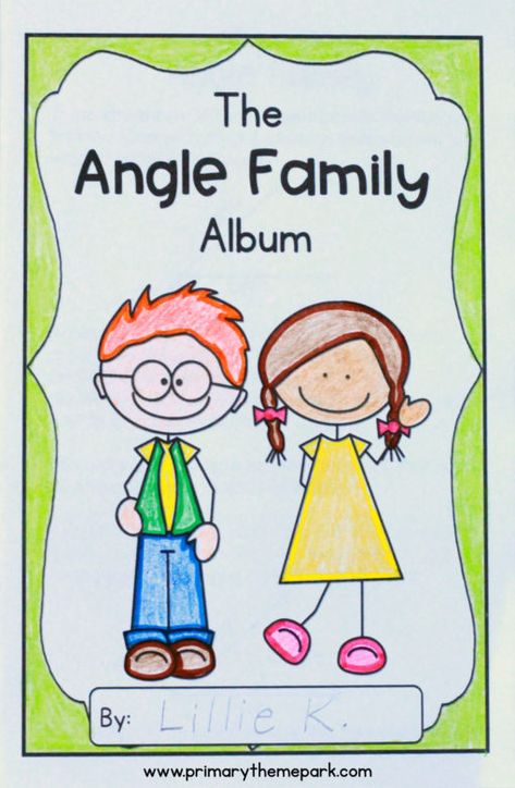 Angle Activities: The Angle Family Album - Primary Theme Park Measuring Angles Activities, Angles Activities, Angles Math Activity, Teach Angles, Angle Activities, Angles Math, Conceptual Learning, Math Made Easy, Types Of Angles