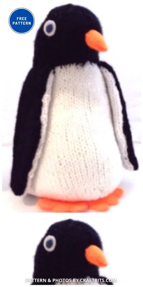 7 Free Adorable Knitted Penguin Patterns For Your Little One - The Knit Crew Penguin Patterns, Penguins Project, Baby Sack, Crochet Gift Ideas, Penguin Hat, Christmas Knitting Patterns Free, Easy Bag, Quirky Kitchen, Crochet Penguin