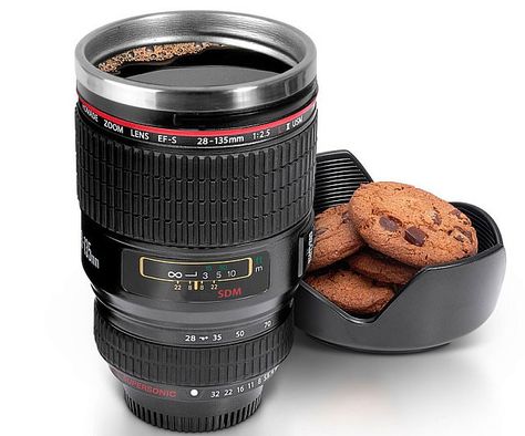 This high quality and super detailed camera lens is actually a coffee mug you can drink out of! The camera lens coffee mug is a great gift for photography enthusiasts, and will surely turn many heads when people see you drinking out of it. Camera Lens Mug, Kitchen Cooking Gadgets, Old Cameras, Cooking Gadgets, Gifts For Photographers, Beautiful Coffee, Cool Mugs, Accessories Kitchen, Unique Coffee Mugs