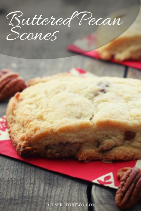 Butter Pecan Scones, Cookie Scones, Pecan Scones Recipe, Christmas Scones, Pecan Scones, Baking Scones, Recipe For Two, Homemade Scones, Scones Recipe