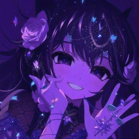 Cute Purple Anime Pfp, Dark Purple Aesthetic Icon Anime, Anime Purple Pfp, Cute Purple Pfp, Purple Anime Icon, Purple Profile Picture, Purple Anime Pfp, Dark Purple Pfp, Purple Pfps