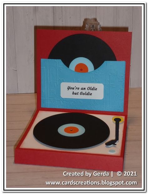 Hand Drawn Cards, Mft Stamps, Vinyl Music, Record Player, Cool Cards, Music Notes, Birthday Greeting Cards, Getting Old, Card Sizes