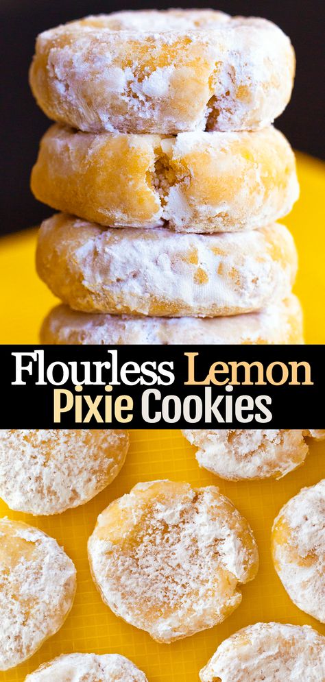 Pixie Cookies, 1000 Calorie, Lemon Cookies Recipes, Almond Flour Recipes, Gluten Free Sweets, Gluten Free Treats, Lemon Cookies, Gluten Free Recipes Easy, Lemon Desserts