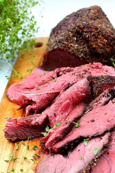 Easy Poor Man's Prime Rib - Made using a Sirloin Roast - My Crash Test Life -  #Crash #Easy #Life #Mans #Poor #Prime #Rib #Roast #Sirloin #Test Med Rare Roast Beef, Sirloin Tip Roast Recipes Ovens, Sirloin Rib Roast Recipe, Perfect Sirloin Tip Roast, Rare Roast Beef Recipe, Poor Mans Prime Rib Round Roast, How To Cook A Sirloin Tip Roast In The Oven, Sirloin Beef Roast In The Oven, Beef Loin Tip Roast Recipes