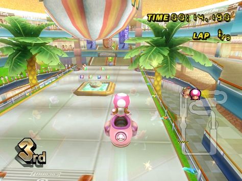 Coconut Mall from Mario Kart Wii Coconut Mall Mario Kart, Mario Kart Coconut Mall, Wii Mario Kart, Nintendo Wii Games, Mario Kart Wii Aesthetic, Wii U Aesthetic, Mario Cart Wii, Wii Nostalgia, Mario Kart Aesthetic