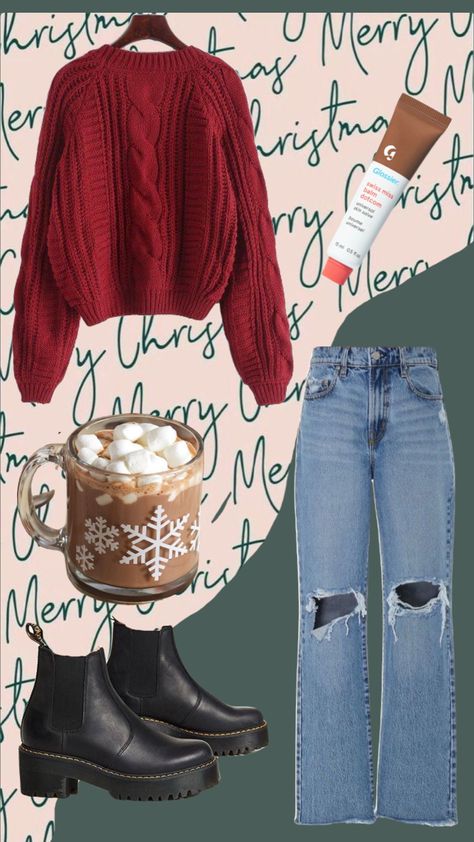 #christmas #outfitinspo #outfit #outfits #beauty Christmas Party Outfits Teen Girl, Christmas Do Outfit Ideas, Holiday Parade Outfit, Christmas Warm Outfit, Teenager Christmas Outfits, Christmas Fits Ideas, Christmas School Outfit Ideas, Christmas Fair Outfit, Christmas Outfit Ideas Teens