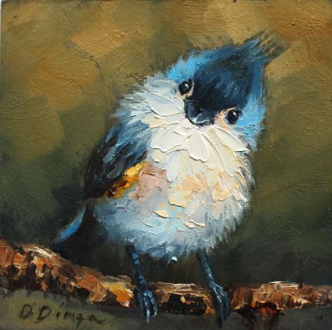 Tufted Titmouse, Bird Canvas, Hur Man Målar, Colorful Abstract Art, Bird Wall Art, Arte Animal, Birds Painting, Art Abstrait, Latvia