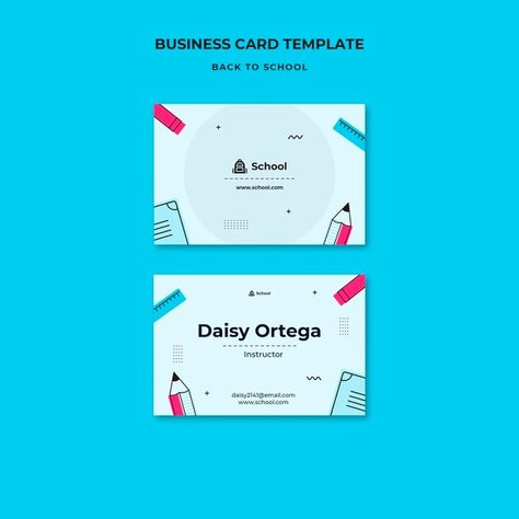 Back to school business card template | Free Psd #Freepik #freepsd #business-card #school #education #back-school School Business Card, Card Template Free, Resume Maker, Free Business Card Mockup, Card Templates Free, School Education, Business Card Maker, Educational Websites, Card Banner