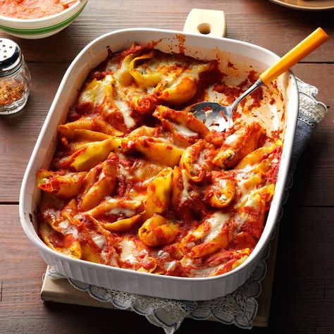 Pirate Pasta Shells Pasta With Shells, Seafood Stuffed Shells, Marinara Pasta, Shell Pasta Recipes, Shell Pasta, Pasta Casserole Recipes, Cheese Stuffed Meatballs, Jumbo Pasta Shells, Shells Recipe