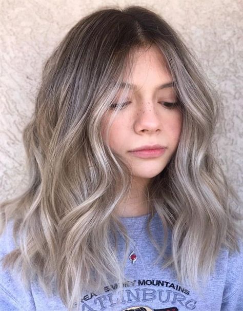 Medium Ash Brown Hair Color Highlights for 2019 | Stylezco Brown Hair Color Highlights, Medium Ash Brown Hair Color, Medium Ash Brown Hair, Dramatic Hair Colors, Medium Ash Brown, Ash Brown Hair Color, Rambut Brunette, Ash Hair, Ash Brown Hair