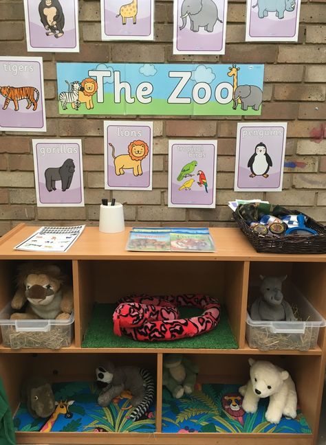 Outside role play - the zoo Animals Dramatic Play Preschool, Animal Dramatic Play Center, Zoo Theme Dramatic Play, Zoo Daycare Theme, Role Play Activities For Preschool, Build A Zoo Project, Zoo Dramatic Play Center, Dramatic Play Animals, Zoo Ideas For Preschoolers