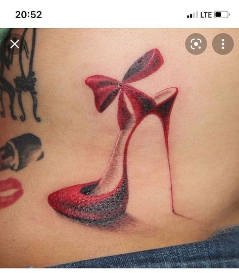 High Heels Tattoo Ideas, High Heel Tattoo Designs, High Heel Tattoo, Gay Merman, High Heel Tattoos, Heel Tattoos, Classy Tattoos For Women, Name Tattoos For Moms, Shoe Tattoos