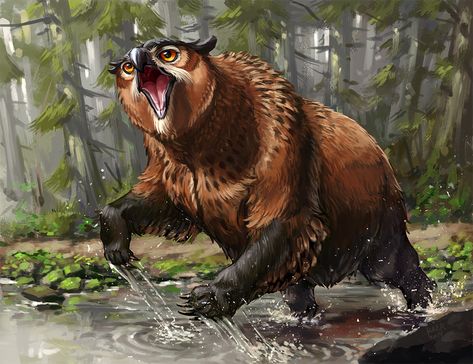 Owlbear – Monster Preservation & Research Society – My Side Of The Laundry Room Creature Fantasy, Rpg Map, Fantasy Beasts, Mythical Beast, Fantasy Creatures Art, Fantasy Monster, Creature Feature, Mythical Creatures Art, Mythological Creatures