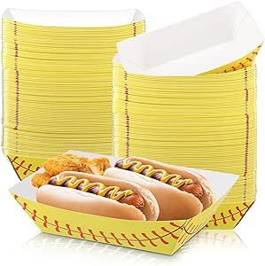 Roshtia 100 Pack 2lb Softball Baseball Party Supplies Paper Food Trays Disposable Serving Tray Nacho Trays Food Boats for Softball Baseball Birthday Decorations (Softball) Softball Party Ideas, Softball Birthday Party Ideas, Birthday Decorations Yellow, Softball Themed Birthday Party, Softball Party Decorations, Softball Birthday Parties, Softball Birthday, Oklahoma Softball, Softball Party