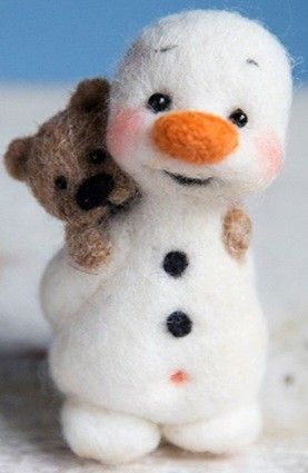 Winter Needle Felting, Felted Christmas Ornaments, Needle Felt Snowman, Felting Snowman, Needle Felted Animals Christmas, Needle Felted Snowman, Snowman Needle Felting, Primitive Country Christmas, Kids Workshop