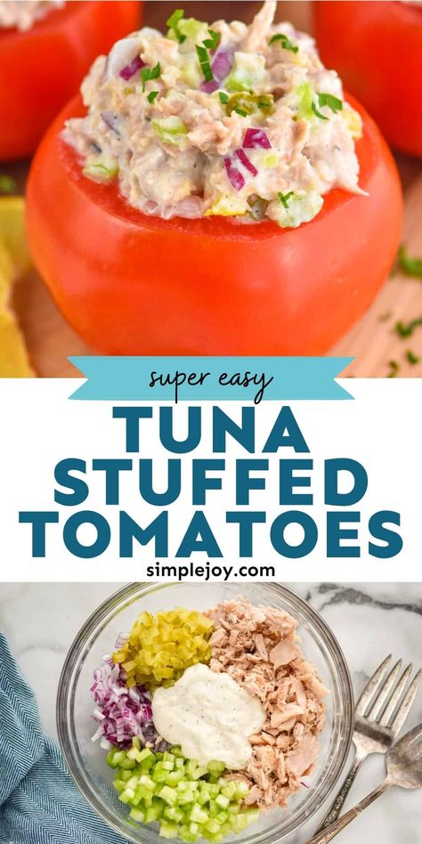 Tomato Stuffed With Tuna, Stuffed Tomatoes With Tuna, Tuna Salad Stuffed Tomatoes, Tuna Stuffed Tomatoes Recipes, Tuna And Tomato Salad, Tuna And Tomato Recipes, Tuna Tomato Salad, Rheumatoid Diet, Stuffed Tomatoes Recipes