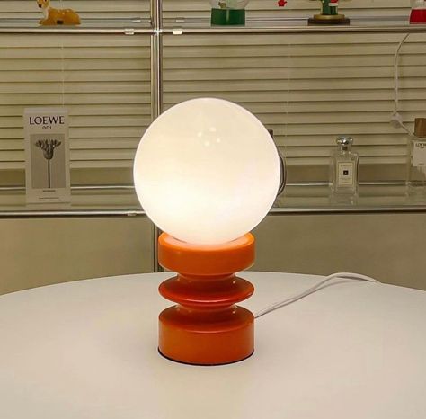 Fox Room, Glass Wood Table, Orange Table Lamps, Stylish Table Lamps, Ingo Maurer, Orange Table, Teenager's Room, Table Lamp Wood, Living Room Side Table