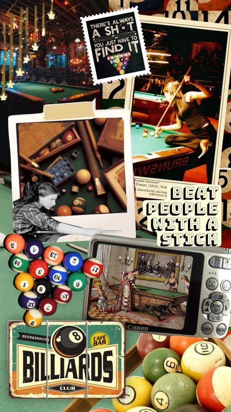 billiards collage!! #pool #billiards Billiard Wallpaper Art, Billiard Wallpaper Aesthetic, Pool Table Wallpaper, Billard Aesthetic, Pool Table Aesthetic, Billiard Wallpaper, Billiard Photography, Billards Art, Billiards Aesthetic