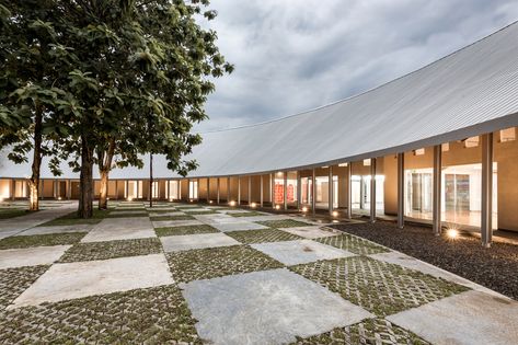 Designed as generator for creative people in Bogor, this creative hub aims as a collective space of activities that acts as an open platform for exchange, spontaneous, informal exercise & inspiring spaces. This building stands in 1.3 Ha land with 200 years old existing building built by Dutch colonial time, leaves an open space that can be utilized as casual and extension activity. This complex extends to larger neighborhood of Taman Hutan Raya Bogor of Presidential Palace of Indonesia, maki Outdoor Stage, Local Architecture, Colonial Times, Studios Architecture, Creative Hub, Dutch Colonial, Architecture Inspiration, Tropical Design, Space Architecture