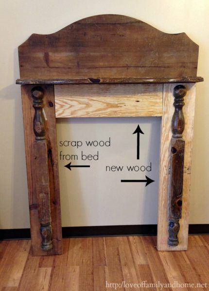 5 DIY Faux Mantel Ideas Faux Corner Fireplace, White Washing Furniture, Repurposed Tv Stand, Homemade Fireplace, Build A Fireplace Surround, Diy Fireplace Surround, Mantel Wall Decor, Faux Foyer, Bookcase Fireplace