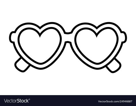 Heart Glasses Drawing, Glasses Drawing, Cartoon Black And White, Heart Shape Sunglasses, Taylor Swift Drawing, Fox Crafts, Heart Shaped Glasses, Black And White Vector, Shape Sunglasses