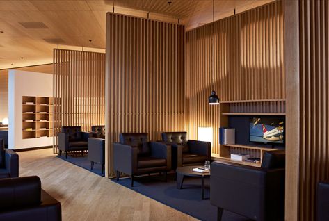 Pilot Lounge, Airport Vip Lounge, First Class Lounge, Salas Lounge, Air Lounge, Interior Kantor, Lounge Interiors, Timber Slats, Private Lounge