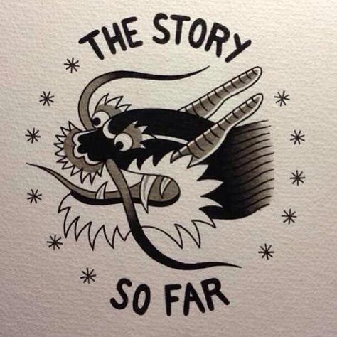 The story so far #dragon #flash #sketch #tattoo #art The Story So Far Tattoo Flash, The Story So Far Tattoo, Far Tattoo, Music Sleeve, Flash Sketch, Emo Tattoos, The Story So Far, Band Tattoos, Sketch Tattoo