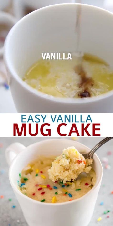 Dysphagia Recipes, Dessert For One, Vanilla Mug Cake, Microwave Mug Recipes, Vanilla Mug Cakes, Make Dessert, Mug Cake Microwave, Chocolate Mug Cakes, Mug Recipes