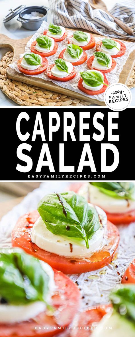 Caprese Salad Dressing, Easy Caprese Salad, Tomato Caprese, Caprese Salad Recipe, Tomatoes Mozzarella, Mozzarella Salad, Dinner Side, Beefsteak Tomato, Tomato Mozzarella